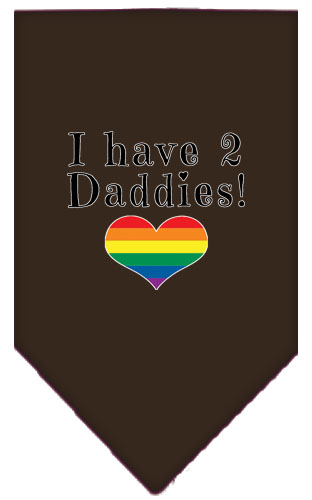I Have 2 Daddies Screen Print Bandana Cocoa Small